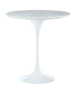 tavolino Tabella del tulipano 50 centimetri Piano in marmo bianco bianco Base