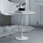 beistelltisch Tulip Table 50cm Top weißem Marmor weiß Tischbein